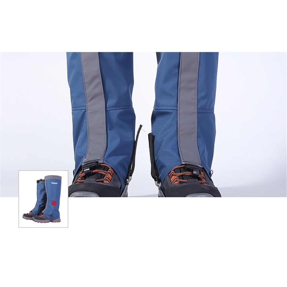 TUBAN TPU Sangle Respirante 420D Nylon Étanche Guêtres De Randonnée Guêtres De Neige - Bleu / Taille M-10
