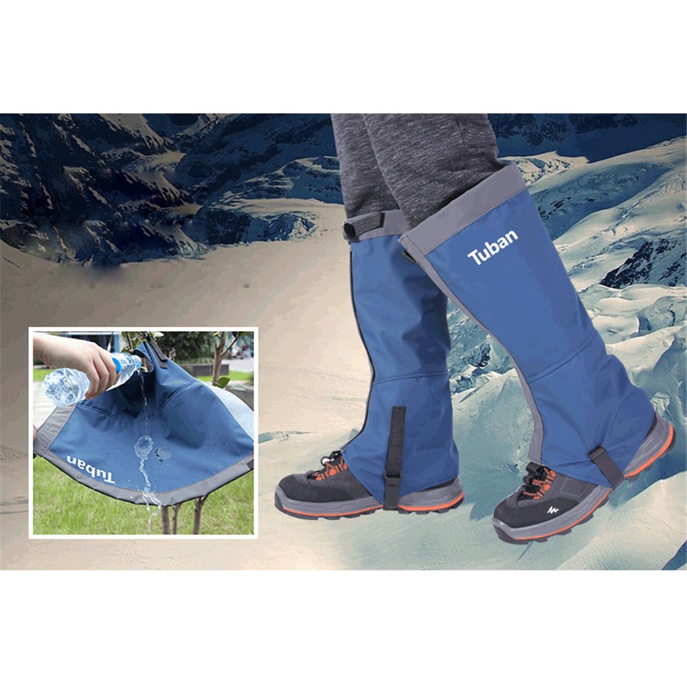 TUBAN TPU Sangle Respirante 420D Nylon Étanche Guêtres De Randonnée Guêtres De Neige - Bleu / Taille M-11