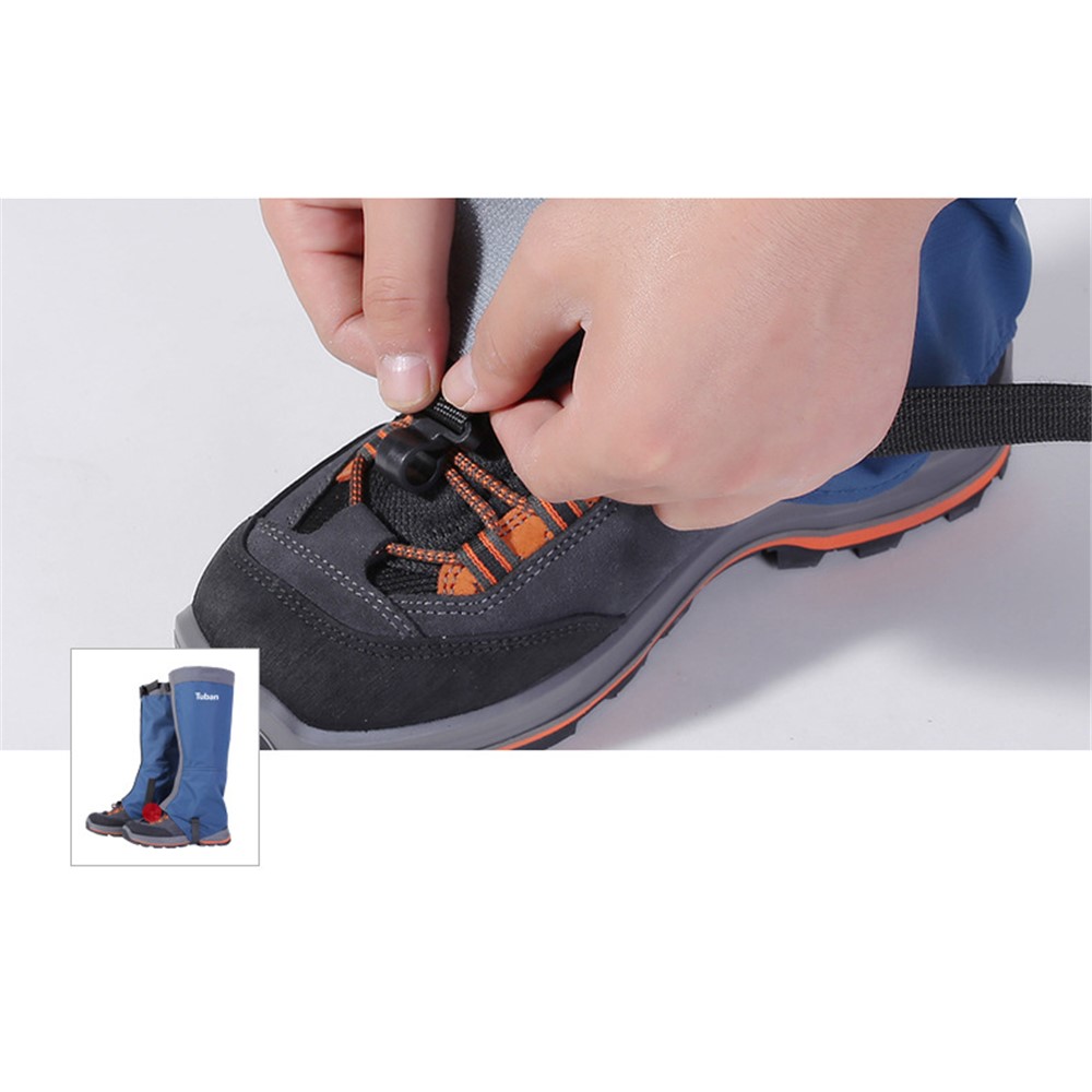 TUBAN TPU Sangle Respirante 420D Nylon Étanche Guêtres De Randonnée Guêtres De Neige - Bleu / Taille M-6
