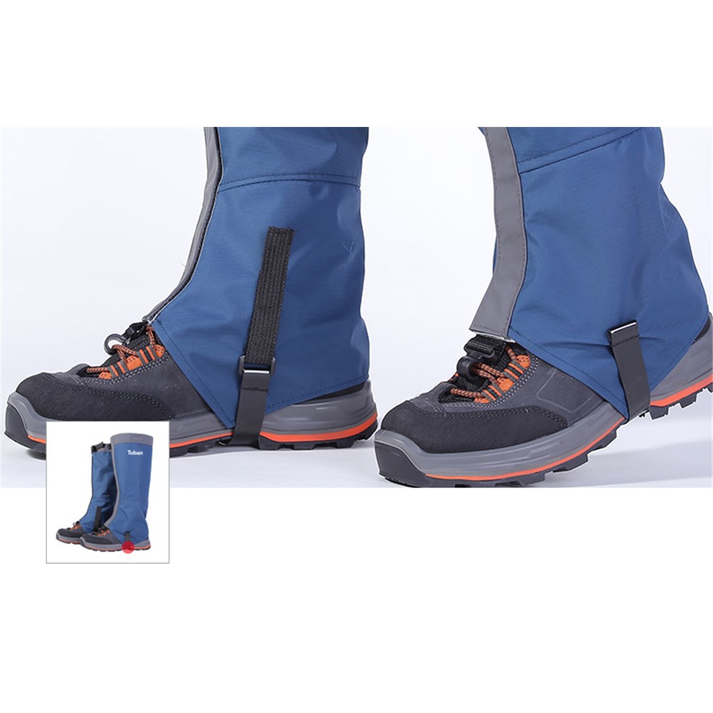 TUBAN TPU Sangle Respirante 420D Nylon Étanche Guêtres De Randonnée Guêtres De Neige - Bleu / Taille M-9