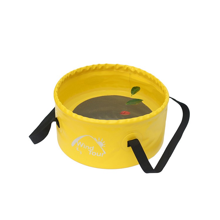 Wind Tour 10L Multifunctional Folding Portable Wash Basin for Camping Hiking Travelling Fishing - Yellow-1