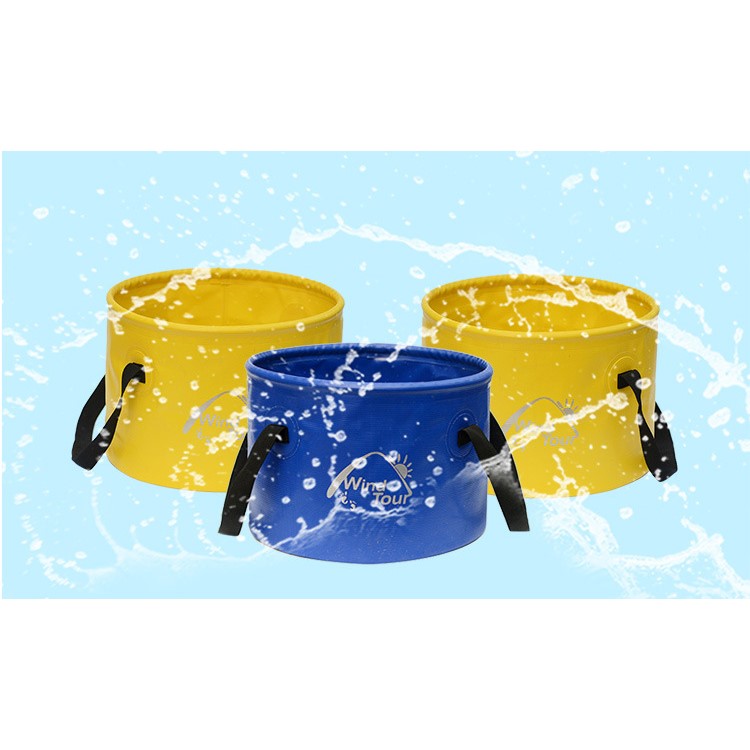 Wind Tour 10L Multifunctional Folding Portable Wash Basin for Camping Hiking Travelling Fishing - Yellow-3