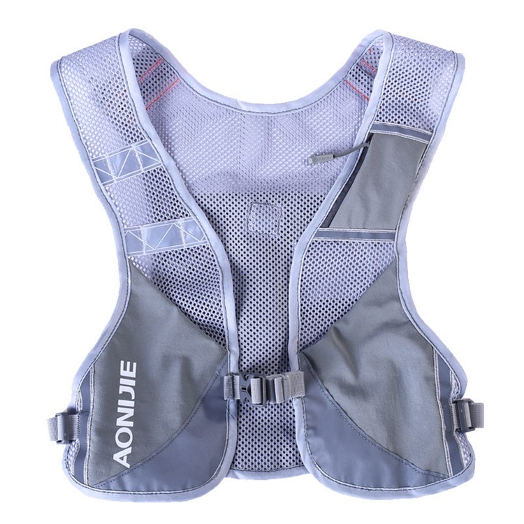 Running Cycling Reflective Vest with Multiple Pockets for Both Mem and Women - Grey-1
