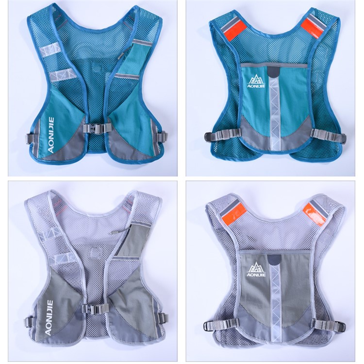 Running Cycling Reflective Vest with Multiple Pockets for Both Mem and Women - Grey-2