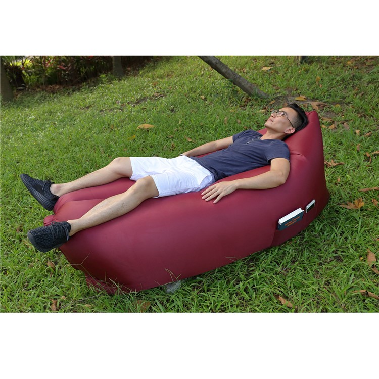 Inflatable Air Bag Sofa Couch Bed With Side Pocket For Beach Inflatable Air Bag Sofa Couch Bed With Side Pocket For Beach Camping Rest Wine