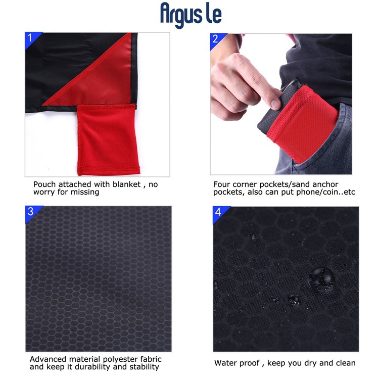Ultra Compact Outdoor Waterproof Portable Pocket Moistureproof Picnic Blanket for Camping, Picnic, Size: 110 x 150cm-3