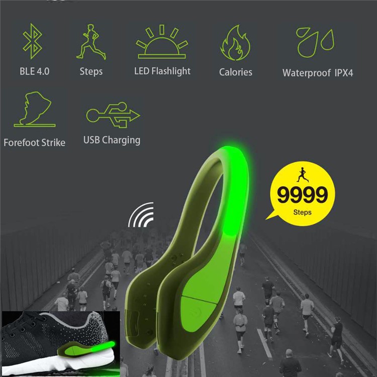 ELAH Bluetooth Smart LED Luminous Shoe Tracker Running Night Clip Safety Warning-1