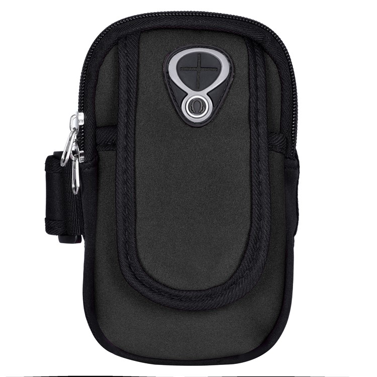 BBD-003 Double Pockets Multi-functional Outdoor Sports Arm Bag with Earphone Hole for iPhone 7 plus / 6 plus etc. - Black-2