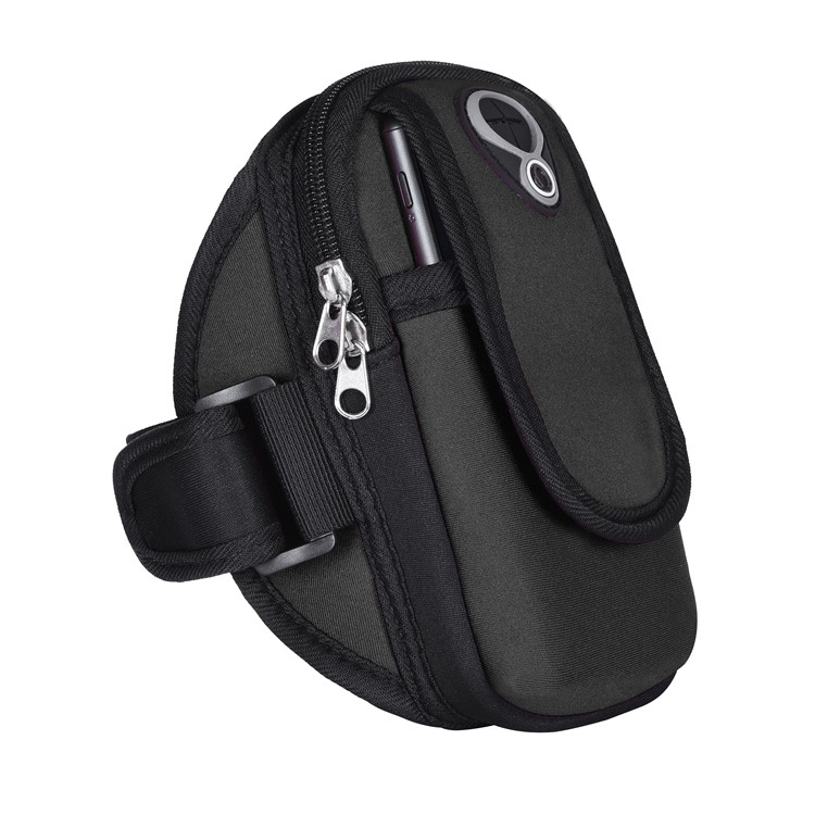 BBD-003 Double Pockets Multi-functional Outdoor Sports Arm Bag with Earphone Hole for iPhone 7 plus / 6 plus etc. - Black-4