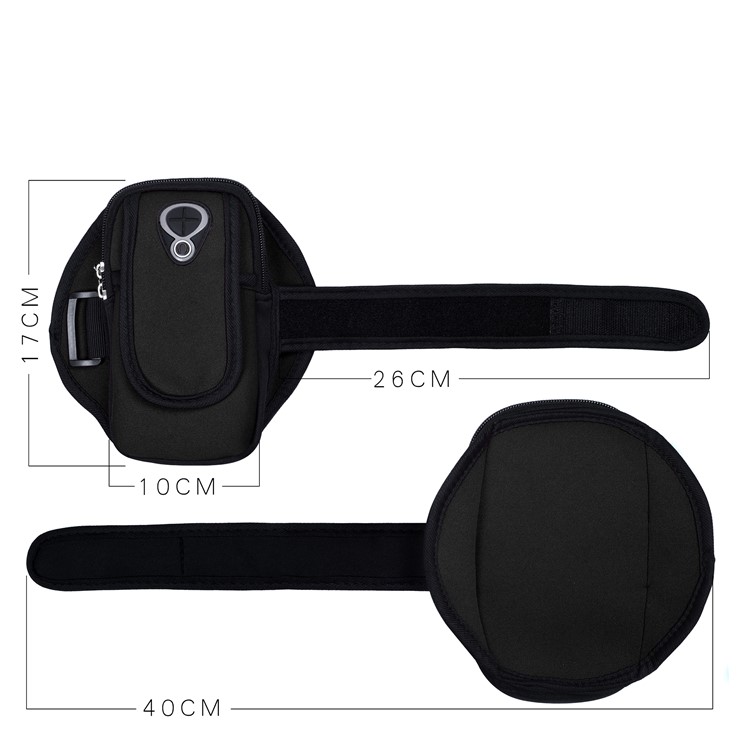BBD-003 Double Pockets Multi-functional Outdoor Sports Arm Bag with Earphone Hole for iPhone 7 plus / 6 plus etc. - Black-5