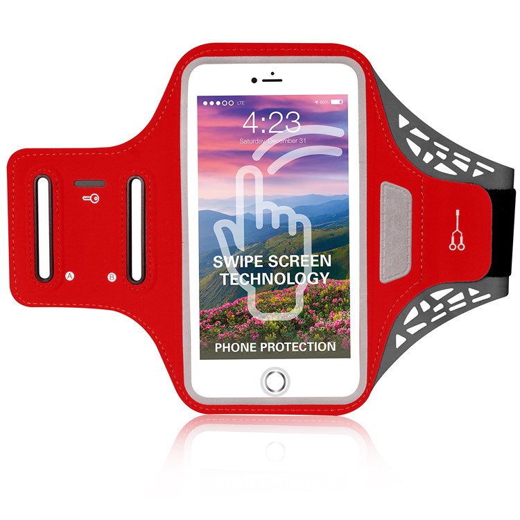 BDD-061B Universal Ultra-thin Sports Armband Case for iPhone 6/6s Plus, iPhone 7, Samsung Galaxy S7 edge etc 4.0-5.5 inch Smartphone - Red-2