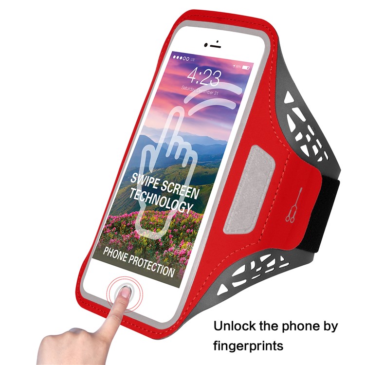 BDD-061B Universal Ultra-thin Sports Armband Case for iPhone 6/6s Plus, iPhone 7, Samsung Galaxy S7 edge etc 4.0-5.5 inch Smartphone - Red-4