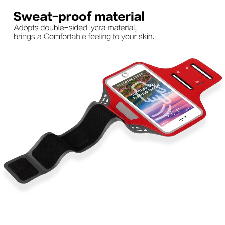 BDD-061B Universal Ultra-thin Sports Armband Case for iPhone 6/6s Plus, iPhone 7, Samsung Galaxy S7 edge etc 4.0-5.5 inch Smartphone - Red-7
