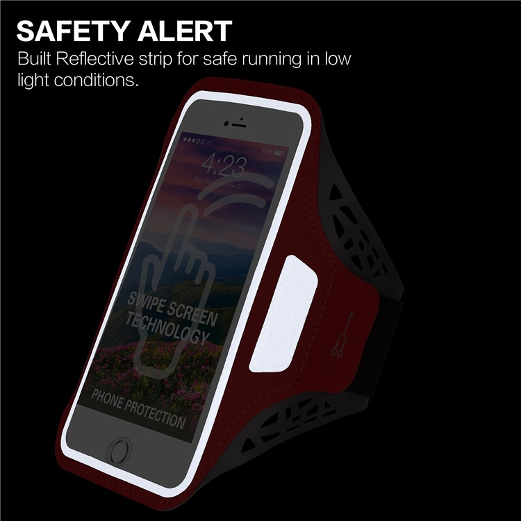 BDD-061B Universal Ultra-thin Sports Armband Case for iPhone 6/6s Plus, iPhone 7, Samsung Galaxy S7 edge etc 4.0-5.5 inch Smartphone - Red-9