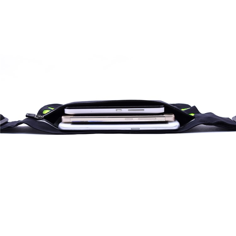 5.5-inch Outdoor Safe LED Lighted Luminous Lycra Running Phone Waist Bag with Touchable Window - White-2