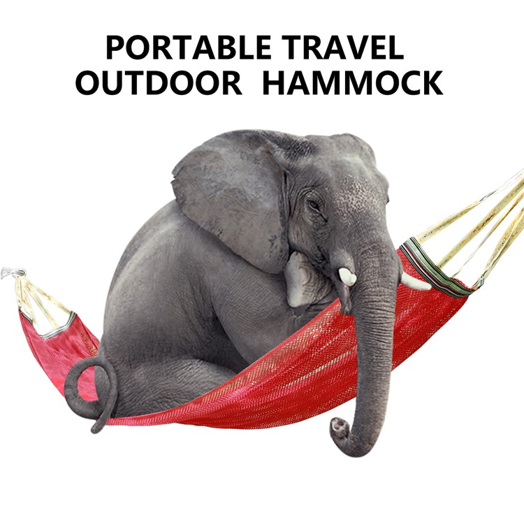 Cozy Camping Hammock Portable Ice Silk Hammock Outdoor Leisure Mesh Hammock - Red-1