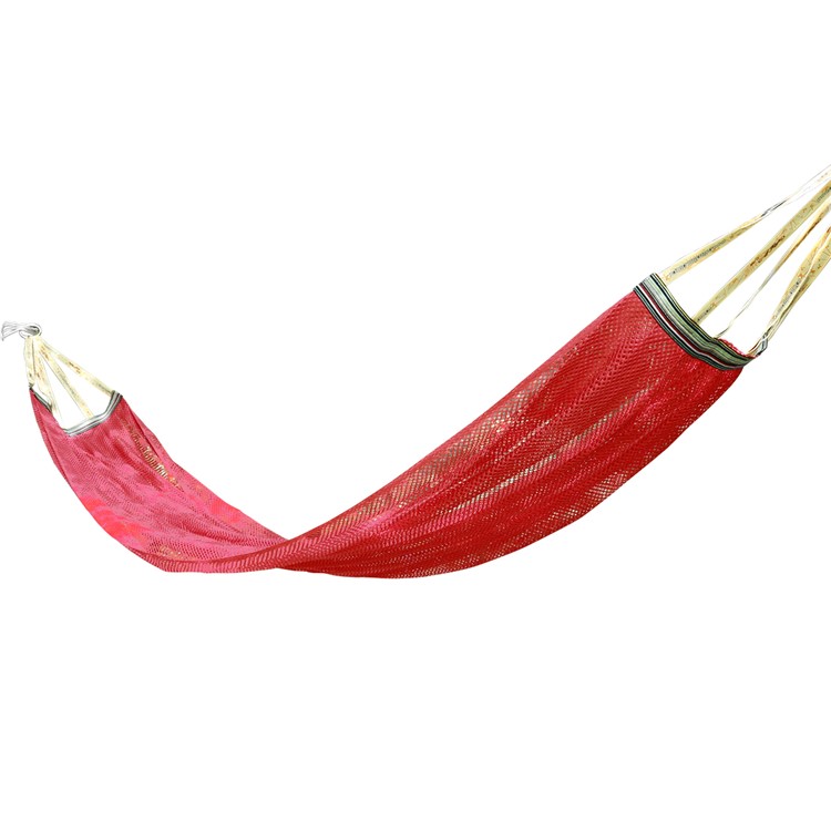Cozy Camping Hammock Portable Ice Silk Hammock Outdoor Leisure Mesh Hammock - Red-2