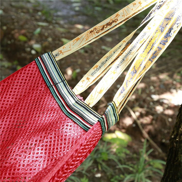 Cozy Camping Hammock Portable Ice Silk Hammock Outdoor Leisure Mesh Hammock - Red-8
