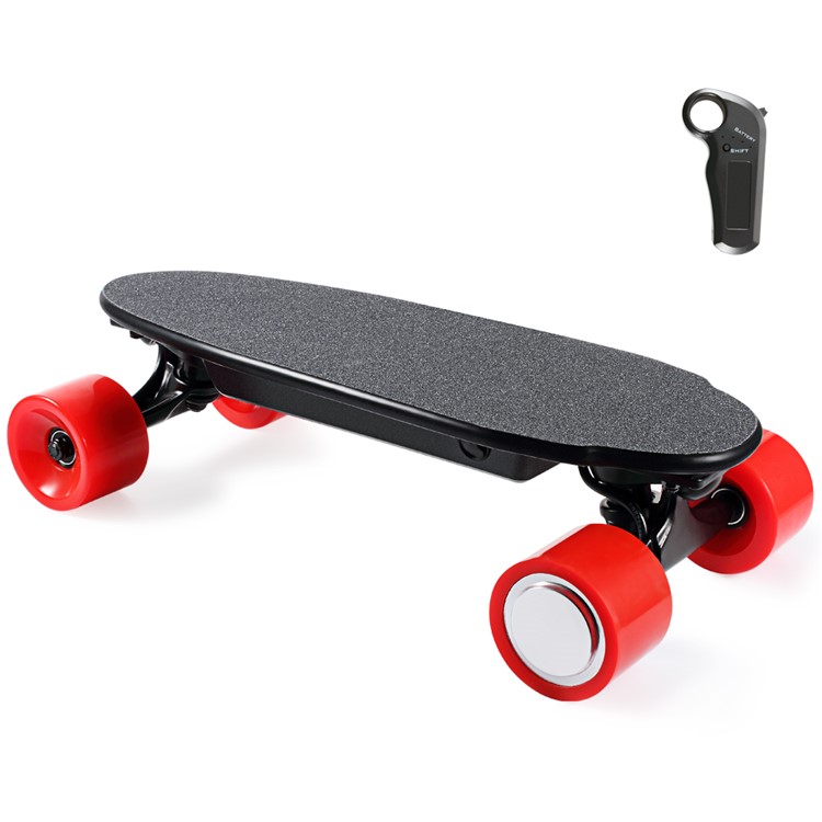 Mini Size 4 Wheels Electric Skateboard Wireless Remote Control (CE/ROHS/FCC) - Red Wheel / EU Plug-2