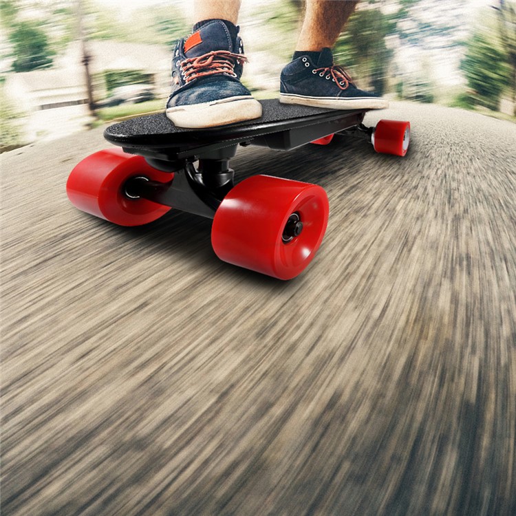 Mini Size 4 Wheels Electric Skateboard Wireless Remote Control (CE/ROHS/FCC) - Red Wheel / EU Plug-6