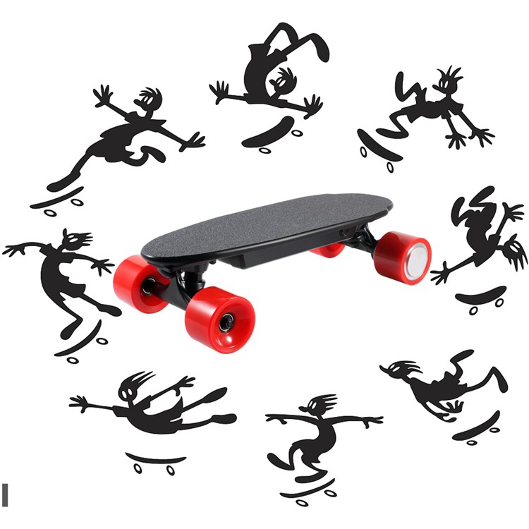 Mini Size 4 Wheels Electric Skateboard Wireless Remote Control (CE/ROHS/FCC) - Red Wheel / EU Plug-9
