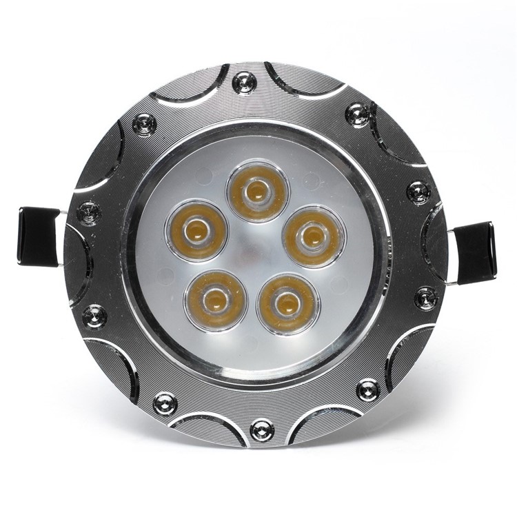 5W 600Lumens 5-LED Carved Semicircle Pattern Ceiling Lamp Recessed Downlight AC 85-265V - Warm White