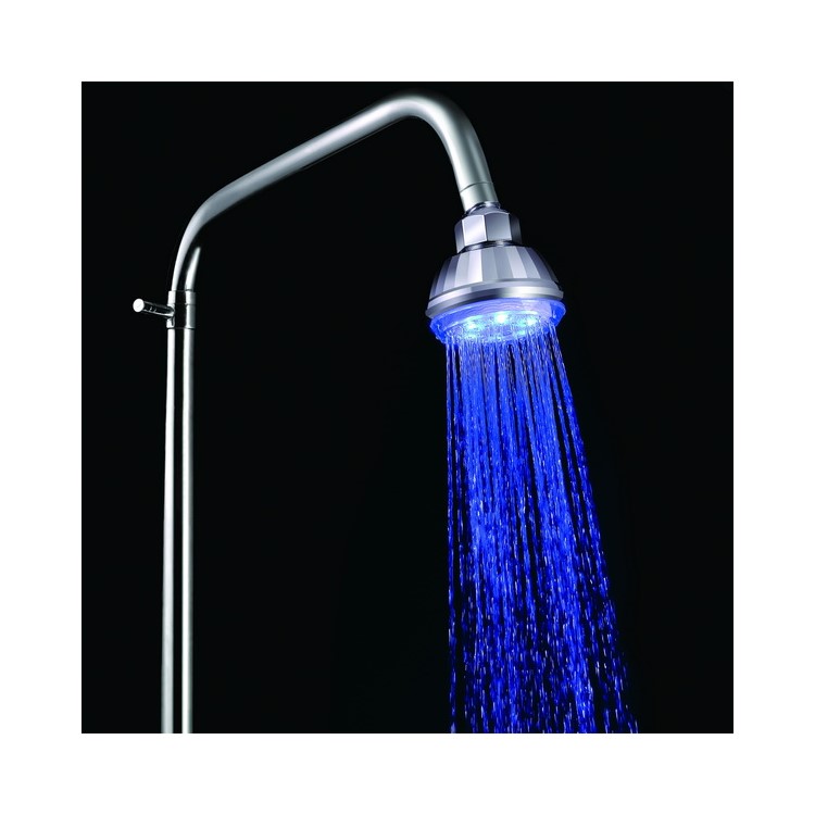 LD8010-A2 3.2 Inch Top Spray LED Bathroom Shower Head 5-LED - Blue Light-1