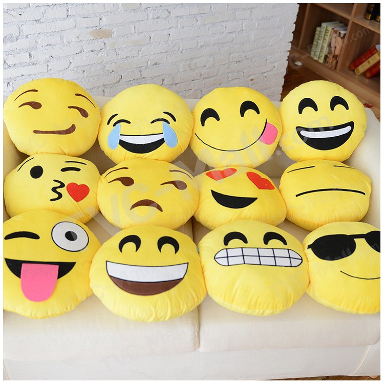 Emoji Emoticon Cushion Pillow Stuffed Plush Toy Doll, Size: 35 x 35cm - Heart Eye-3