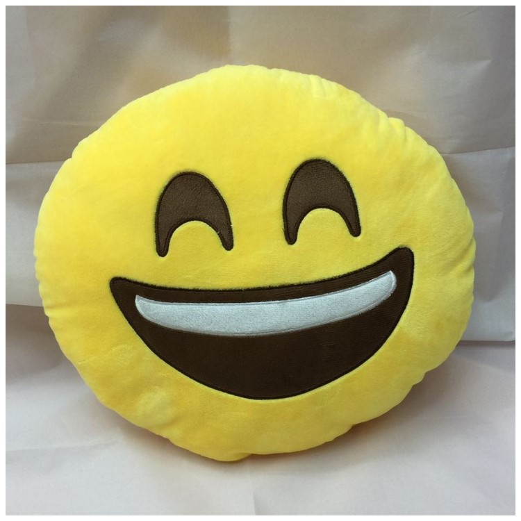 35 x 35cm Emoji Emoticon Cushion Pillow Stuffed Plush Toy Doll - Big Smile-1