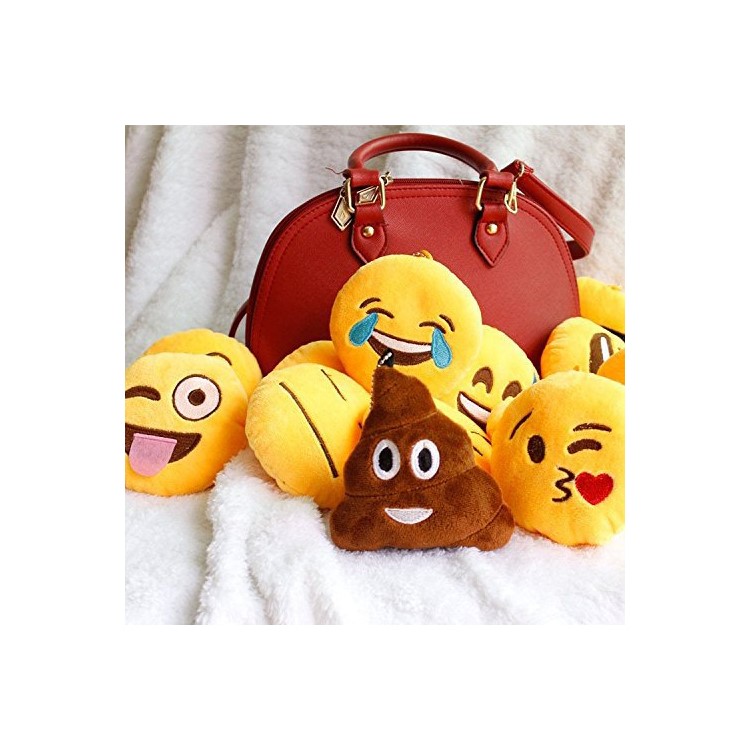 10Pcs/Set 10cm QQ Emoji Plush Stuffed Toy Hanging Decorations - Lovely Smile-3