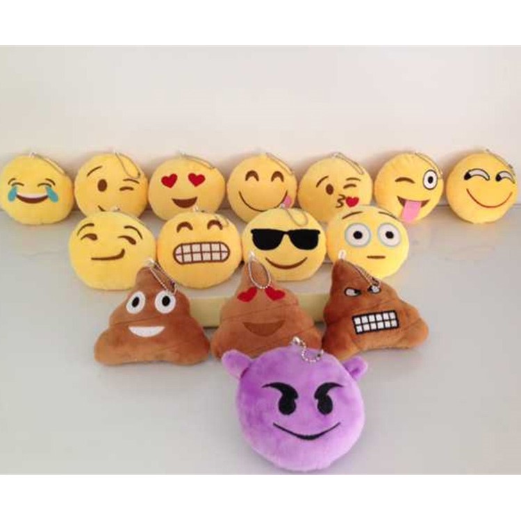 10Pcs/Set 10cm QQ Emoji Plush Stuffed Toy Hanging Decorations - Lovely Smile-7