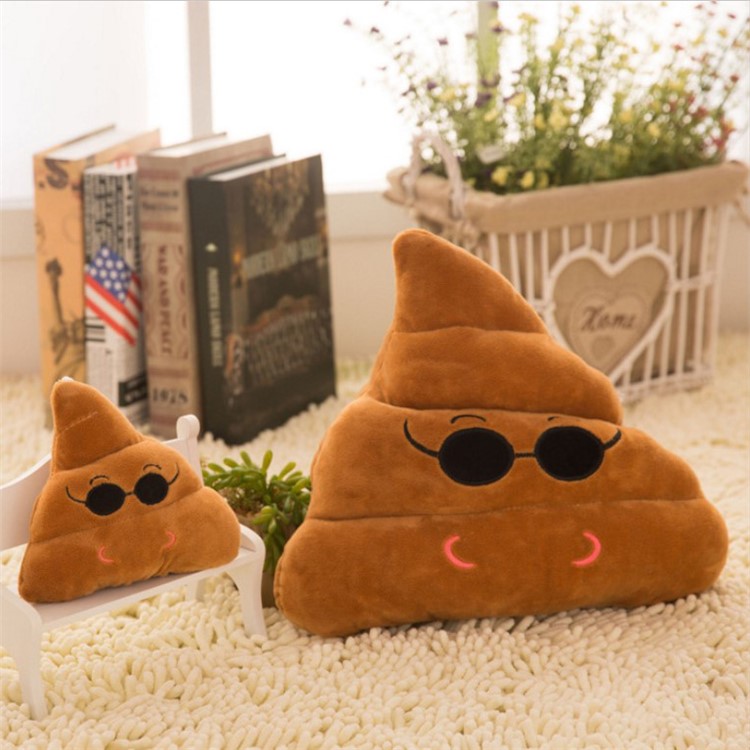 35cm Emoji Poo Shape Emoticon Cojín Almohada Peluche relleno de peluche - gafas de sol-1