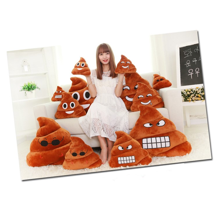 35cm Emoji Poo Shape Emoticon Cojín Almohada Peluche relleno de peluche - gafas de sol-12