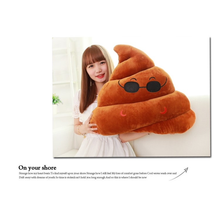 35cm Emoji Poo Shape Emoticon Cojín Almohada Peluche relleno de peluche - gafas de sol-2