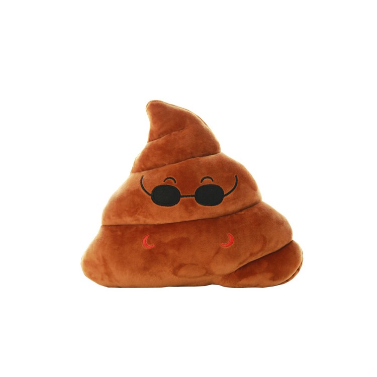 35cm Emoji Poo Shape Emoticon Cojín Almohada Peluche relleno de peluche - gafas de sol-3