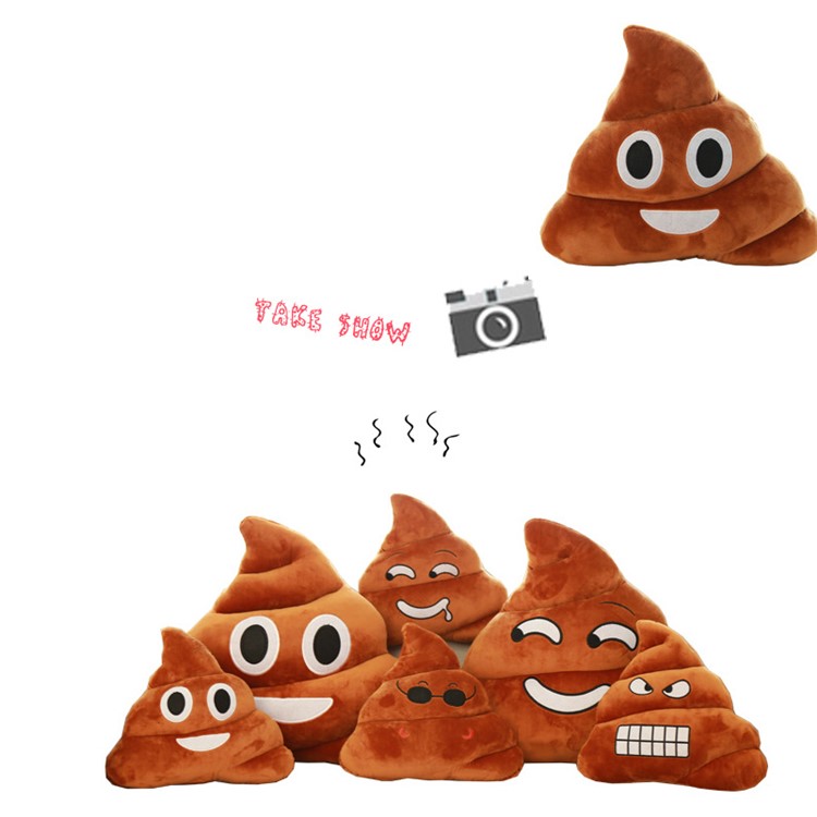 35cm Emoji Poo Shape Emoticon Cojín Almohada Peluche relleno de peluche - gafas de sol-4