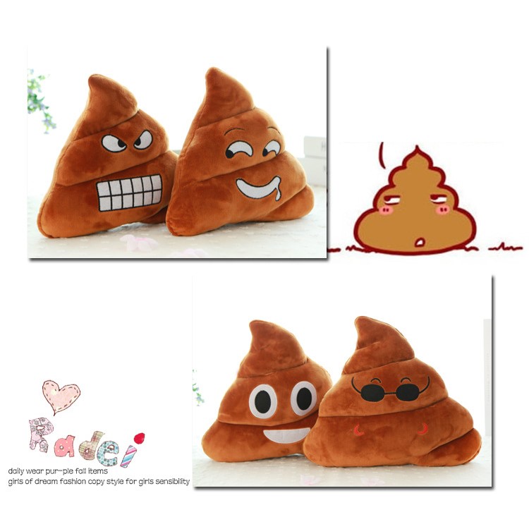 35cm Emoji Poo Shape Emoticon Cojín Almohada Peluche relleno de peluche - gafas de sol-5