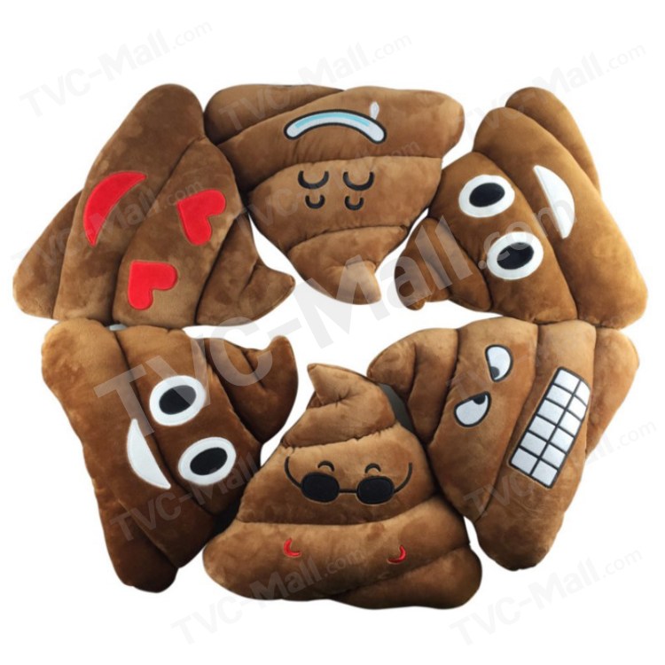35cm Emoji Poo Shape Emoticon Pillow Stuffed Plush Soft Toy - Laughing-8