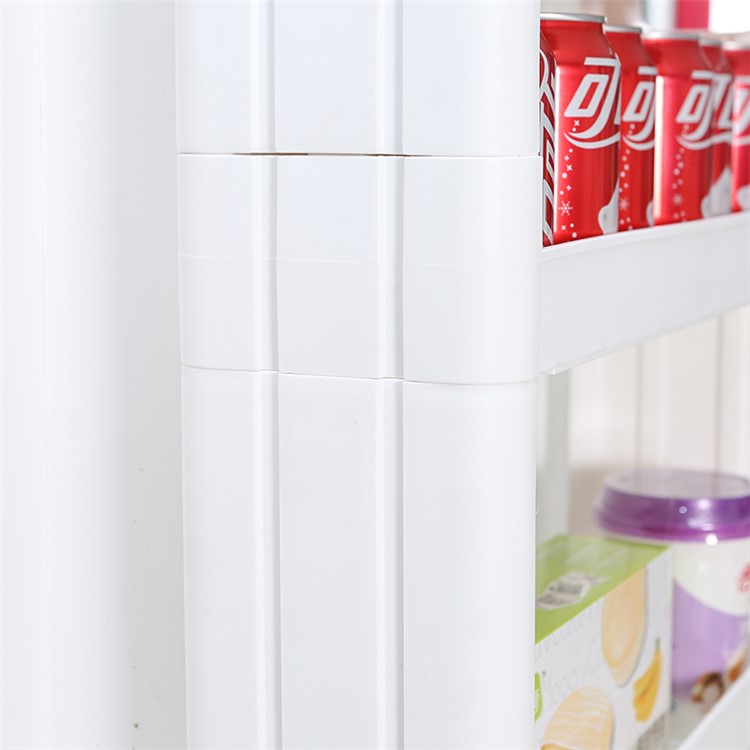 2-Tiered Storage Shelf Thick Space Saving Storage Organizer Movable Tower Rack without Top Cap Cover - White-5