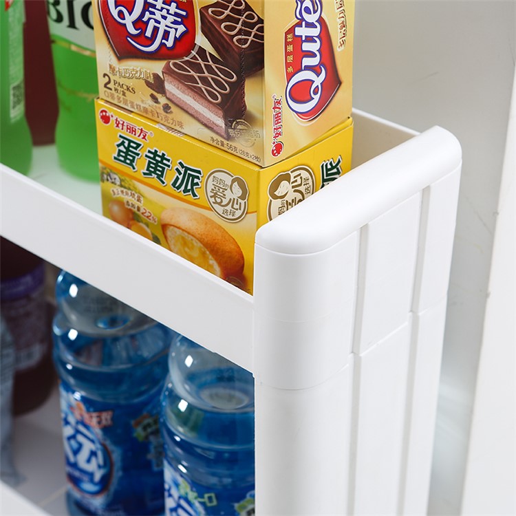 4-layer Storage Shelf Thick Space Saving Storage Organizer Movable Tower Rack without Top Cap Cover - White-4
