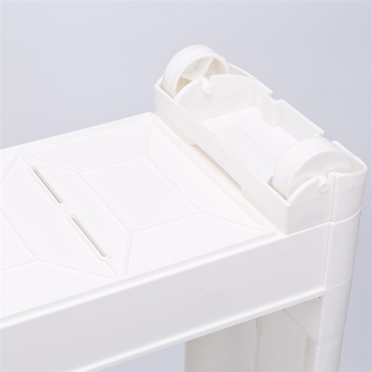 Thick Space Saving Storage Organizer Movable 5-layer Tower Rack without Top Cap Cover - White-7