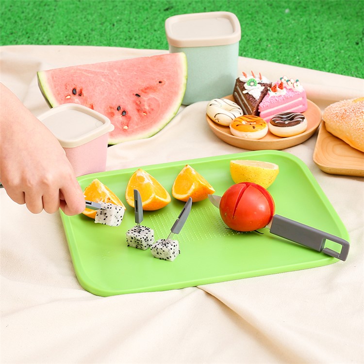 Multi-functional Chopping Block Cutting Board Mats Set with One Knife and Three Forks-19