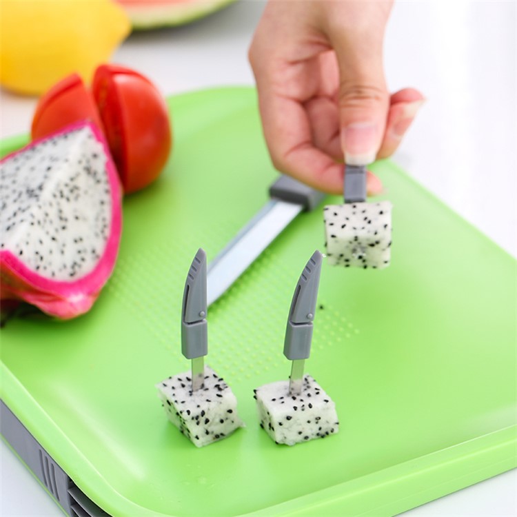 Multi-functional Chopping Block Cutting Board Mats Set with One Knife and Three Forks-2