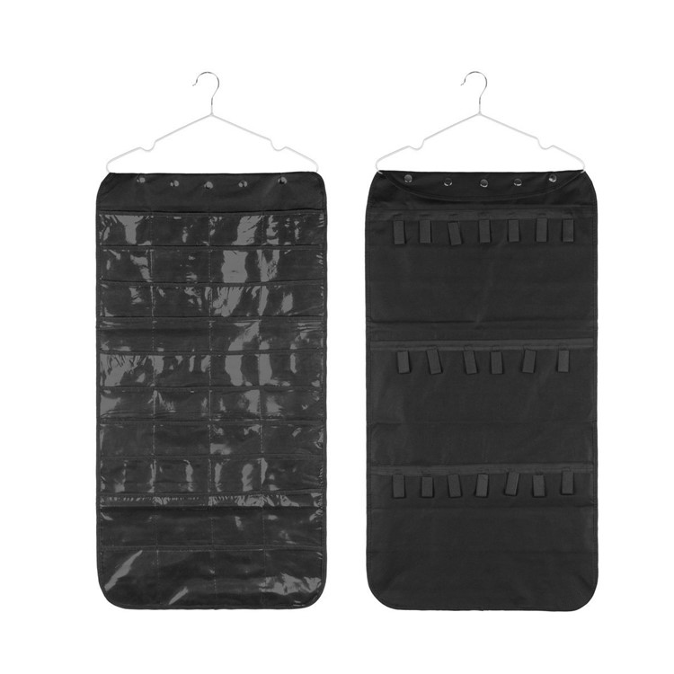 80G Double-faced Non-woven Jewellery Storage Hanging Bag for Necklaces, Rings, Drop Earrings, Bracelet etc. - Black-2