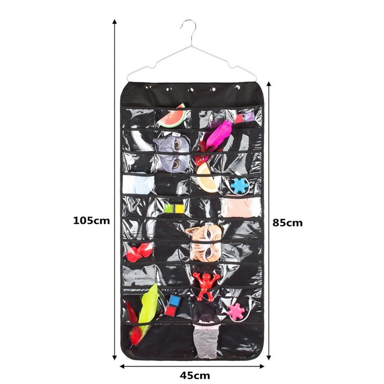 80G Double-faced Non-woven Jewellery Storage Hanging Bag for Necklaces, Rings, Drop Earrings, Bracelet etc. - Black-6