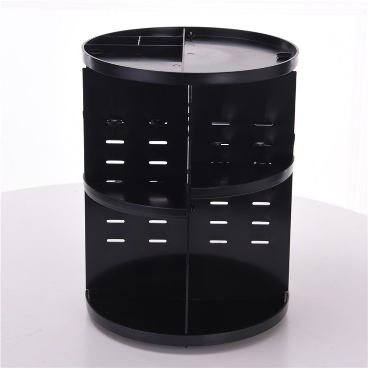 360 Rotating Makeup Organizer DIY Detachable Spinning Makeup Holder - Black-7