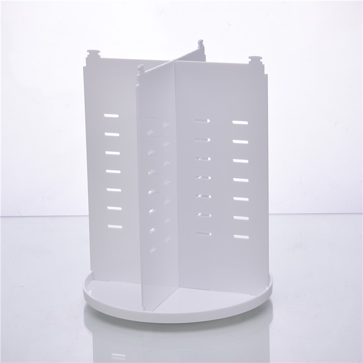 360 Rotating Large Capacity Makeup Holder Cosmetics Organizer Box - White-10