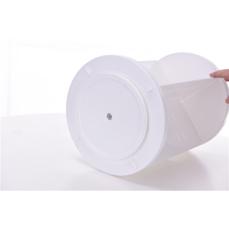 360 Rotating Large Capacity Makeup Holder Cosmetics Organizer Box - White-11