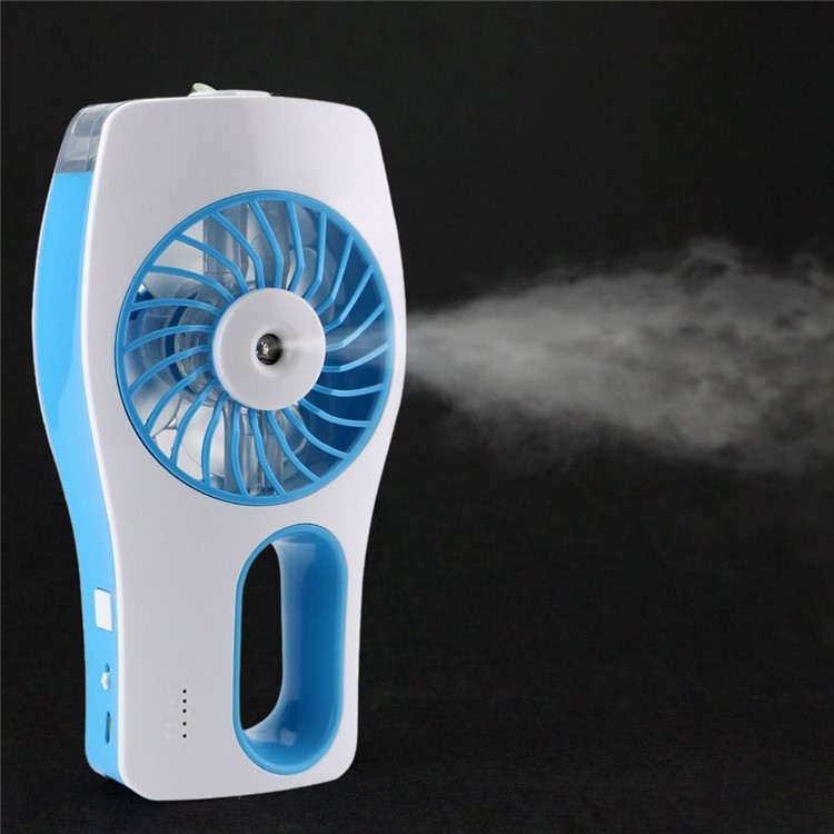 Handheld USB Mini Fan Humidifier Built-in 2000mAh 18650 Rechargeable Battery - Blue-2