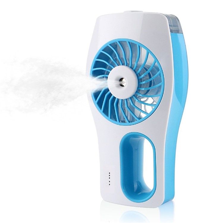 Handheld USB Mini Fan Humidifier Built-in 2000mAh 18650 Rechargeable Battery - Blue-6
